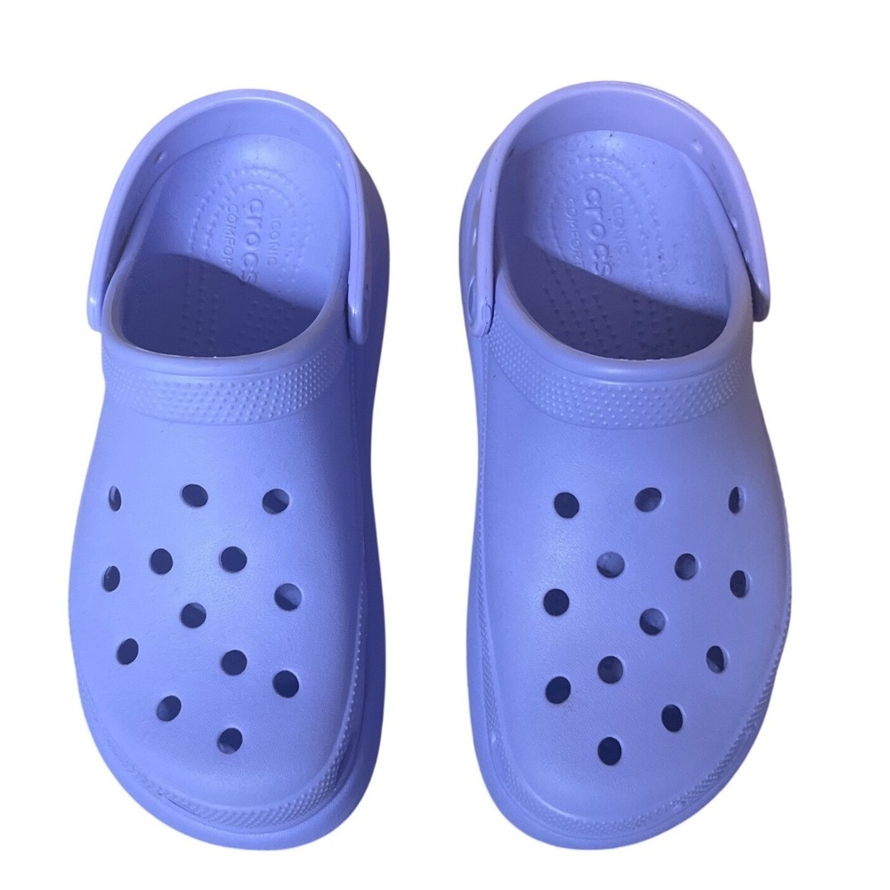 Crocs Classic Crush Clog Women 8 Purple Excellent Platform Chunky Moon Jelly
